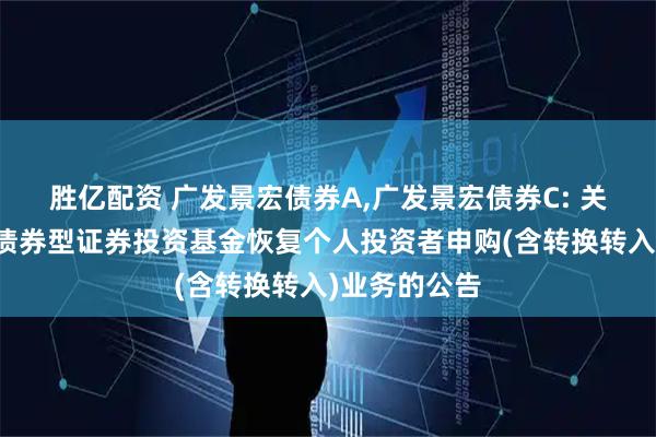 胜亿配资 广发景宏债券A,广发景宏债券C: 关于广发景宏债券型证券投资基金恢复个人投资者申购(含转换转入)业务的公告